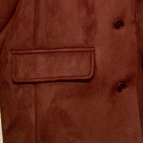 Lands End Brown Faux Shearling Jacket EUC - Picture 7 of 7
